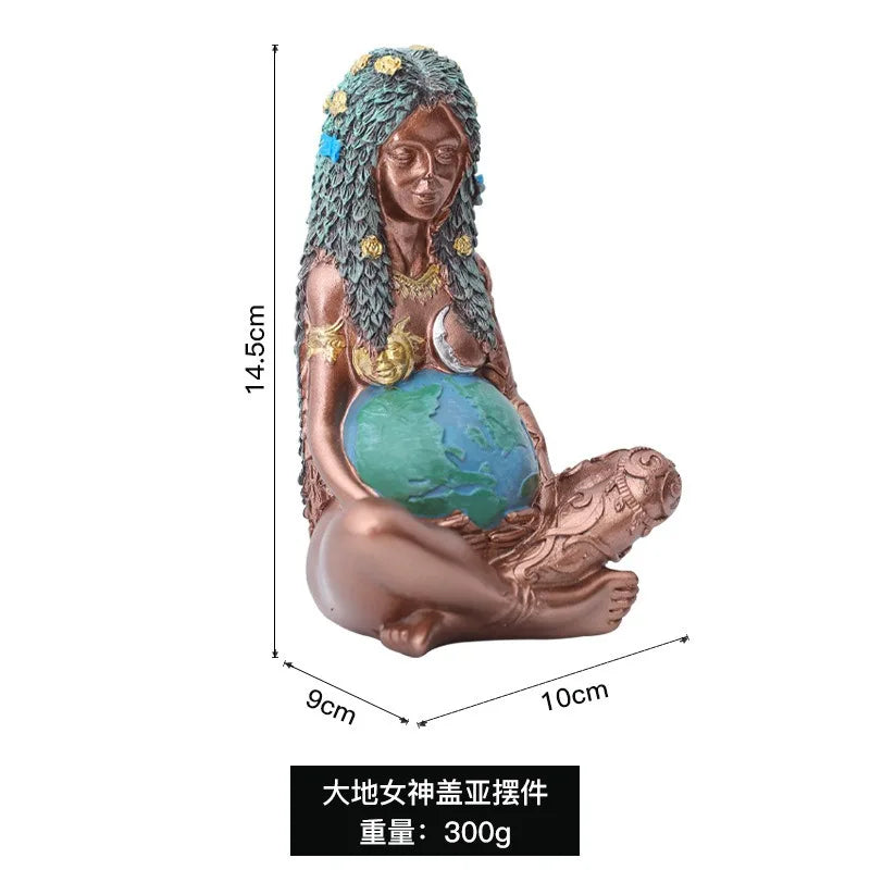 🌍 Spiritual Abacus – Earth Mother Gaia Statue | Goddess Resin Sculpture for Mother's Day, Altar Decor & Spiritual Gifts