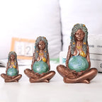 🌍 Spiritual Abacus – Earth Mother Gaia Statue | Goddess Resin Sculpture for Mother's Day, Altar Decor & Spiritual Gifts