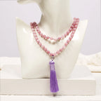 💜 Spiritual Abacus Kunzite 108-Bead Mala Necklace