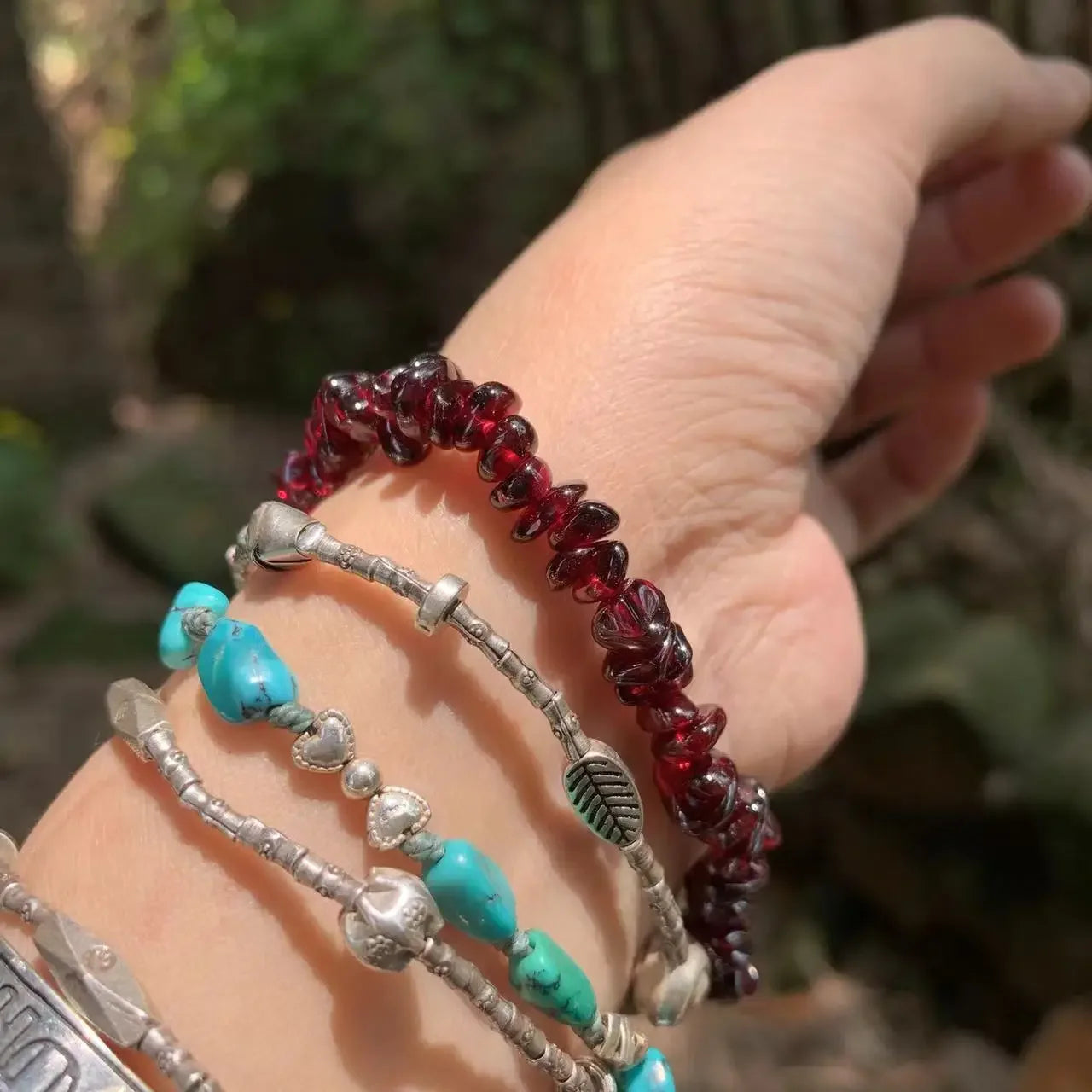 ❤️ Spiritual Abacus – Natural Garnet Bracelet for Women