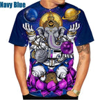 🕉️ Spiritual Abacus God of Wisdom Ganesha 3D T-Shirt – Unisex Hindu Spiritual Streetwear