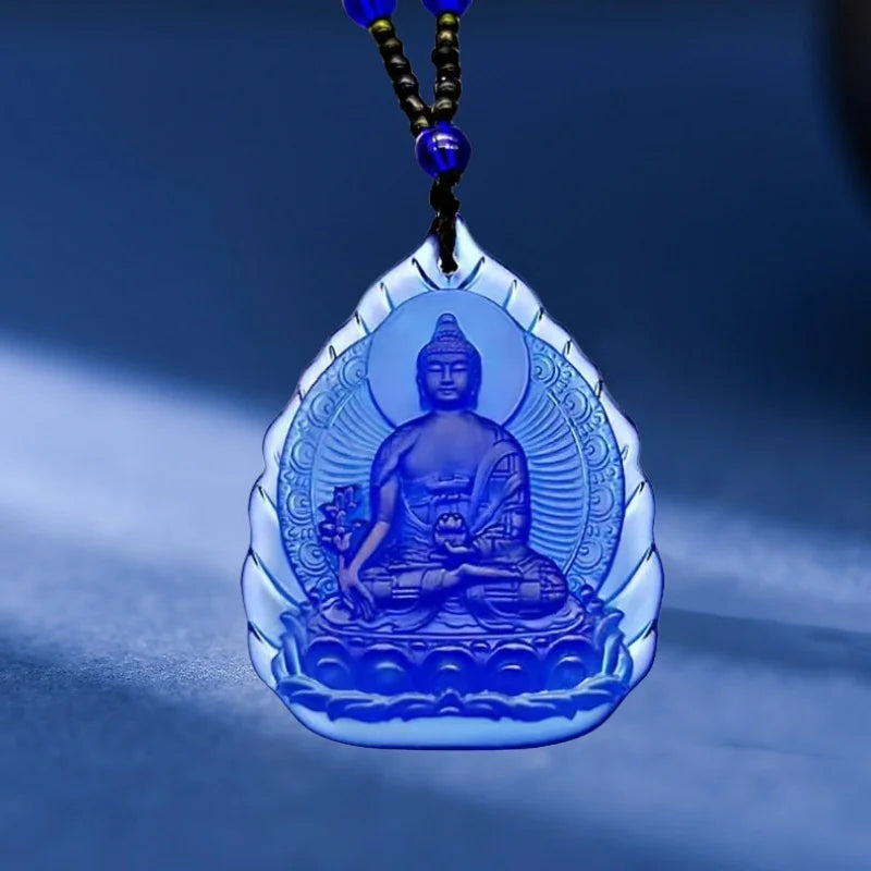 Spiritual Abacus™ Hand-Carved Ice Yellow Crystal Buddha Pendant – Fashion Charm Necklace for Mindfulness & Style