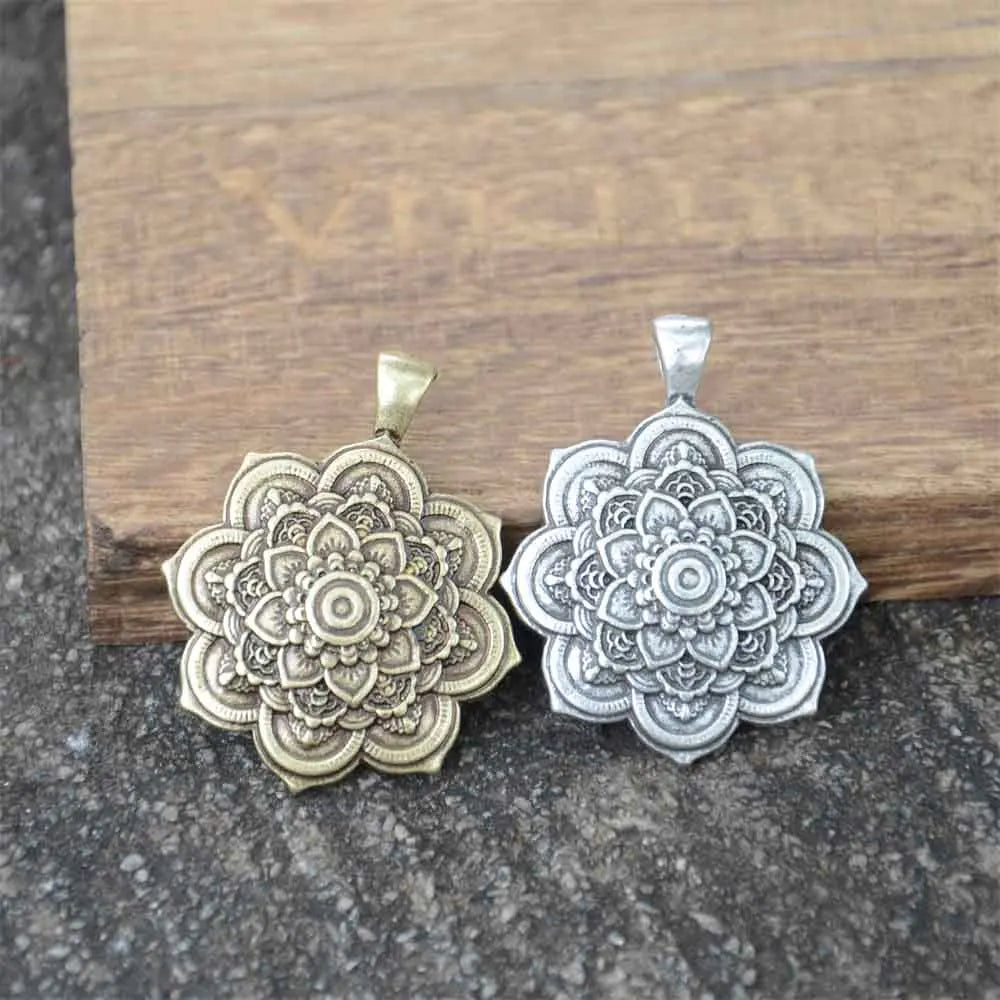 Spiritual Abacus™ Retro OM Lotus Mandala Necklace – Yoga-Inspired Pendant for Women, Spiritual Jewelry Gift