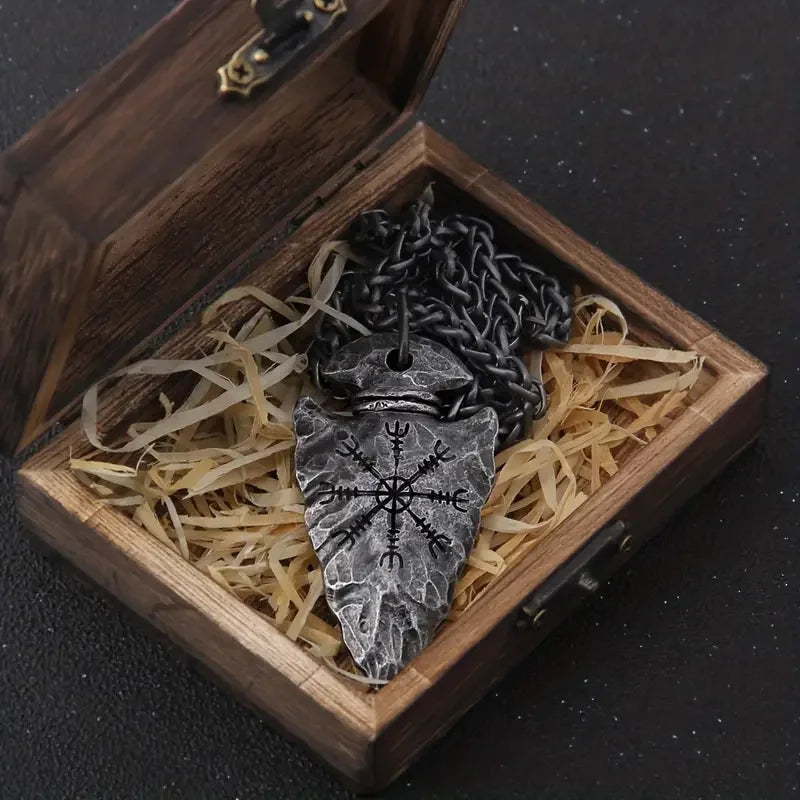 🛡️ Spiritual Abacus Viking Spear Rune Pendant Necklace Vintage Pirate-Style