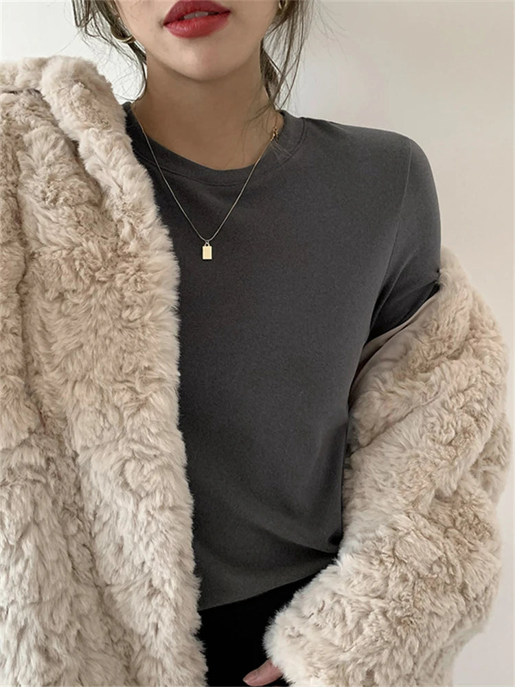 Spiritual Abacus™ Women’s Winter Knitted Sweater T-Shirt – Oversized Long Sleeve Pullover Top for Casual Cozy Style