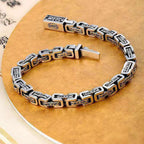 Spiritual Abacus™ Dragon Pattern Mantra Bracelet – Silver-Plated Chain for Men & Women