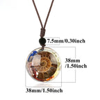 🪙 Spiritual Abacus Artisan Stone Pendant Necklace with Convex Surface Design – Symbolic Jewelry