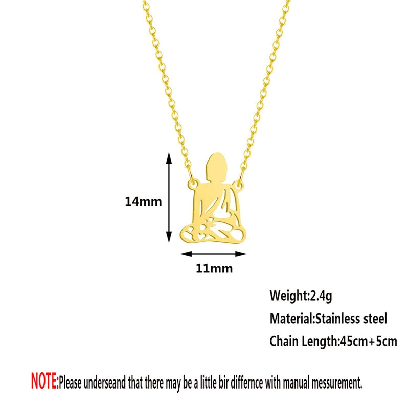 Spiritual Abacus™ Stainless Steel Buddha Pendant Necklace – Meditation-Inspired Guardian Jewelry Gift for Men & Women