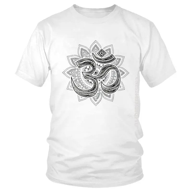 🕉️ Spiritual Abacus Om Symbol Oversized Cotton T-Shirt – Goa-Inspired Spiritual Streetwear for Men