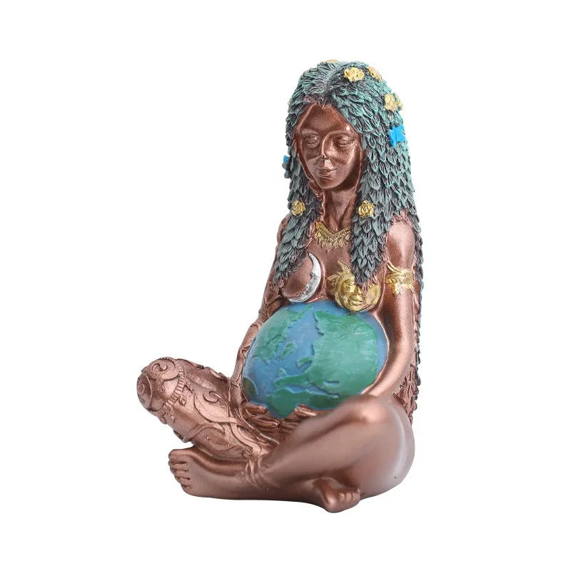 🌍 Spiritual Abacus – Earth Mother Gaia Statue | Goddess Resin Sculpture for Mother's Day, Altar Decor & Spiritual Gifts