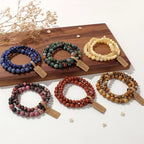 🎀 Spiritual Abacus Pink Zebra & Mixed Natural Stone Bracelet Set 4mm–8mm Beads