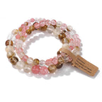 🎀 Spiritual Abacus Pink Zebra & Mixed Natural Stone Bracelet Set 4mm–8mm Beads