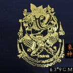 Spiritual Abacus™ Thai Nine-Tailed Red Fox & Lotus Gold Mask Buddha Metal Phone Sticker