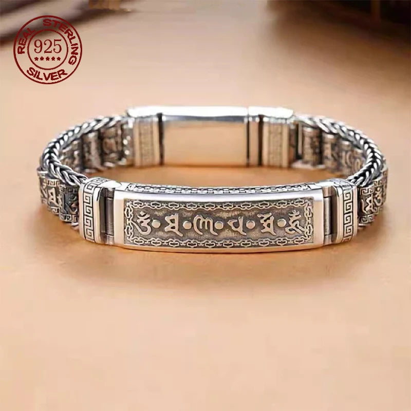 Spiritual Abacus™ S925 Sterling Silver Vintage Bead Bracelet – Handmade Men’s Unique Fashion Jewelry Gift