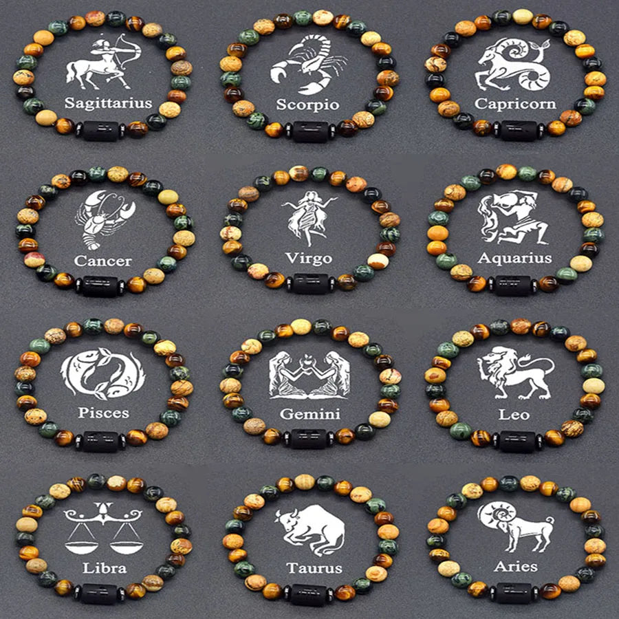 ♈♎ Spiritual Abacus™ Zodiac Constellation Bracelet – Adjustable Astrology Charm Jewelry for Men & Women (12 Star Signs)