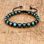 🐉 Spiritual Abacus Hematite & Dragon Blood Stone Beaded Bracelet – Handmade Braided Couple Jewelry
