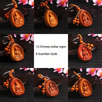 Spiritual Abacus™ Wooden Buddha Keychain – Hand-Carved Guanyin & Monk-Inspired Lucky Charm Pendant for Car, Bag & Keys