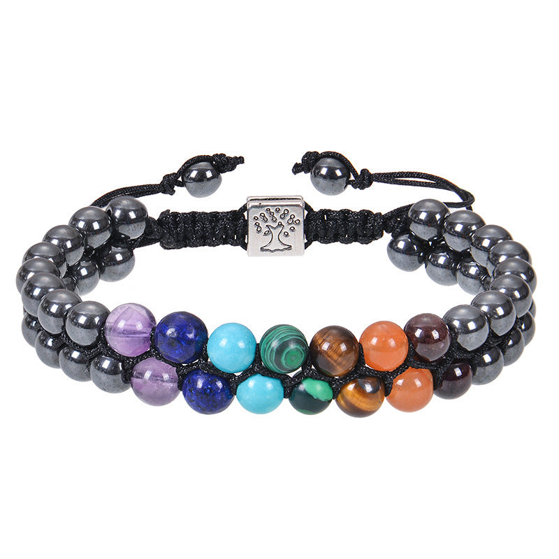 🌈 Spiritual Abacus 7 Chakra Stone Bead Yoga Meditation Bracelet (6mm)