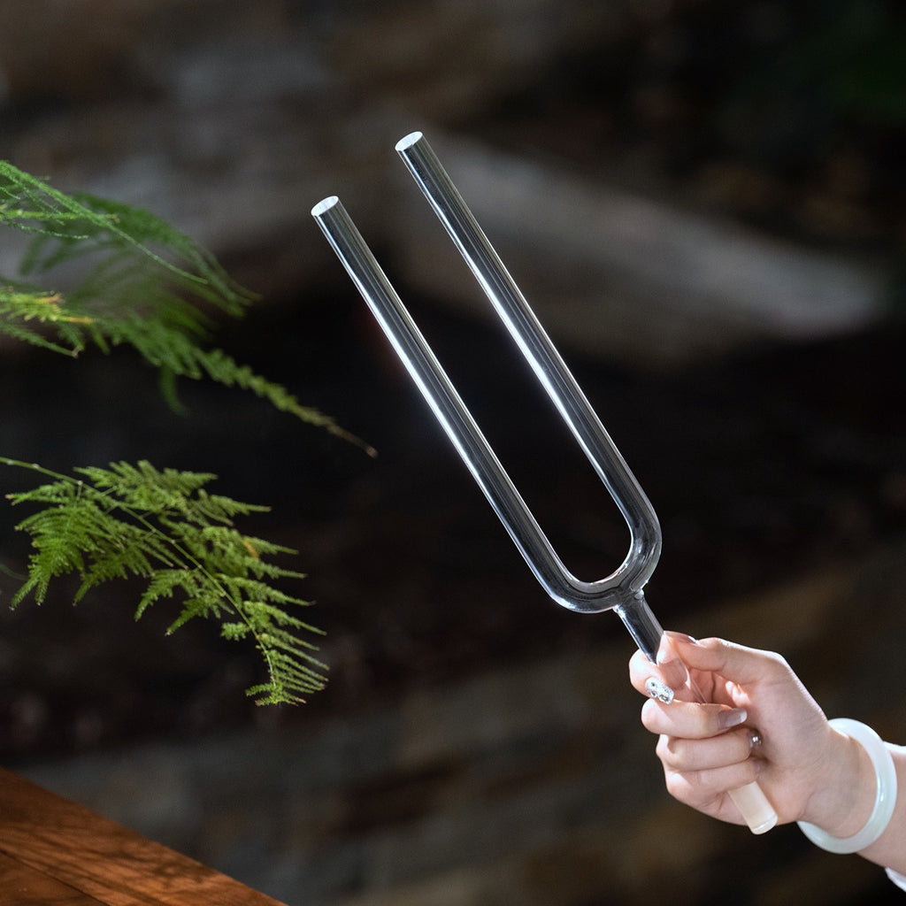 Spiritual Abacus™ Transparent Sound Therapy Tuning Fork – Handheld Meditation & Yoga Healing Instrument