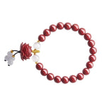 Spiritual Abacus™ Opal Lotus Meditation Bracelet – Chinese Style Cinnabar Beaded Jewelry for Peace & Positive Energy