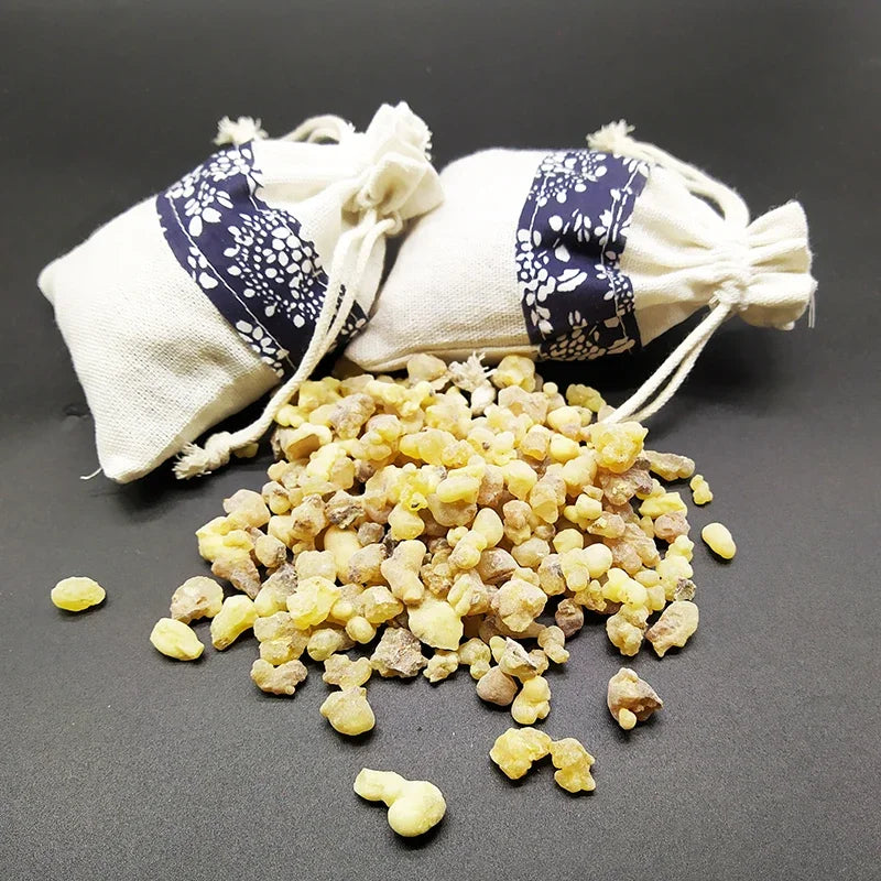 🔥Spiritual -  Frankincense Resin & Incense Cones (50g / 100g) In Ethnic Fabric Bag – Natural Aromatic Tears of the Boswellia Tree