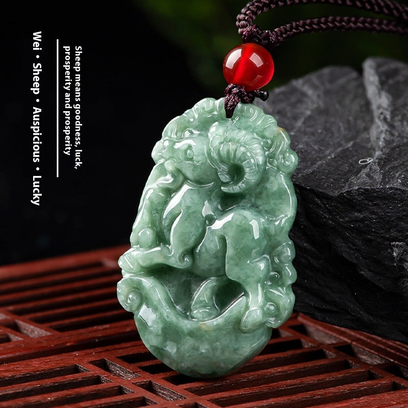 Spiritual Abacus Natural Cargo Jade Chinese Zodiac Pendant Ornaments (12 Signs)