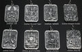 Spiritual Abacus Retro Thai Silver Square Natal Buddha Pendant