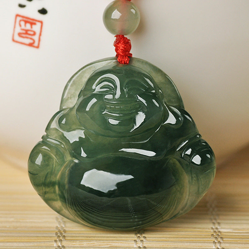 Spiritual Abacus™ Jade Maitreya Buddha Pendant