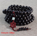 🧘‍♂️ Spiritual Abacus Natural Ebony Wood Mala Bracelet – Buddhist Meditation & Prayer Beads