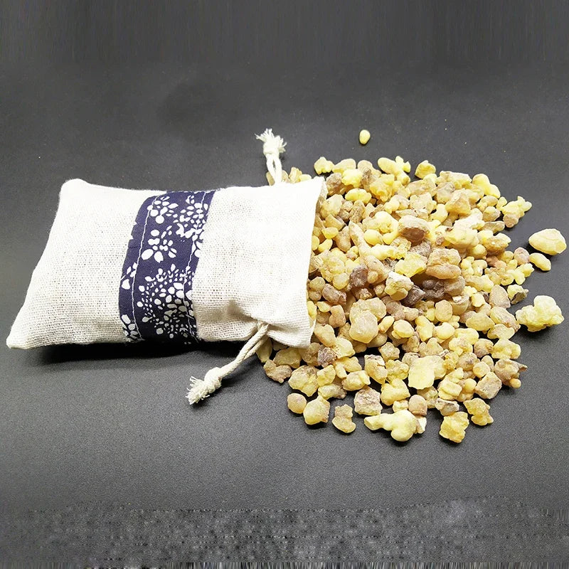 🔥Spiritual -  Frankincense Resin & Incense Cones (50g / 100g) In Ethnic Fabric Bag – Natural Aromatic Tears of the Boswellia Tree