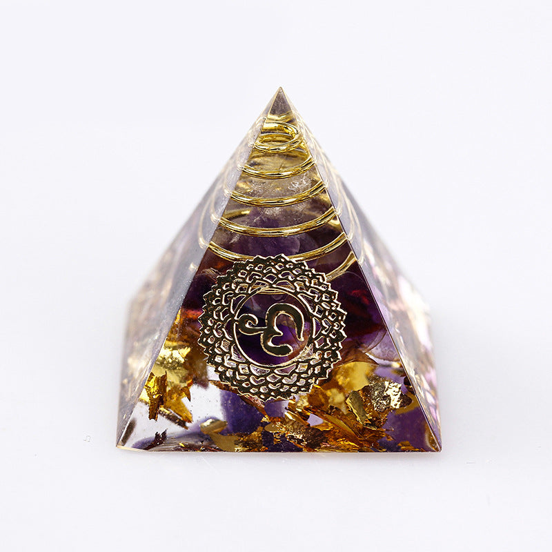 Spiritual Abacus Natural Crystal Gravel Pyramid Epoxy Decoration