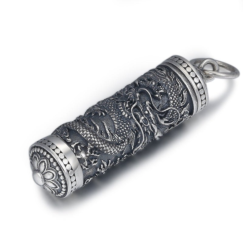 Spiritual Abacus S925 Sterling Silver Tenglong Pattern Buddha Pendant