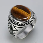 🐅 Spiritual Abacus 925 Sterling Silver Turkish Tiger Eye Ring – Solid Men’s Vintage S925 Jewelry