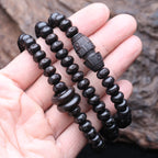 Spiritual Abacus Natural Ebony 108 Mala Beads – Six-Character Mantra Tibetan Meditation Necklace