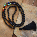 Spiritual Abacus New 7 Colors 108 PCs Frosted Agate Reiki Tassel Meditation Necklace