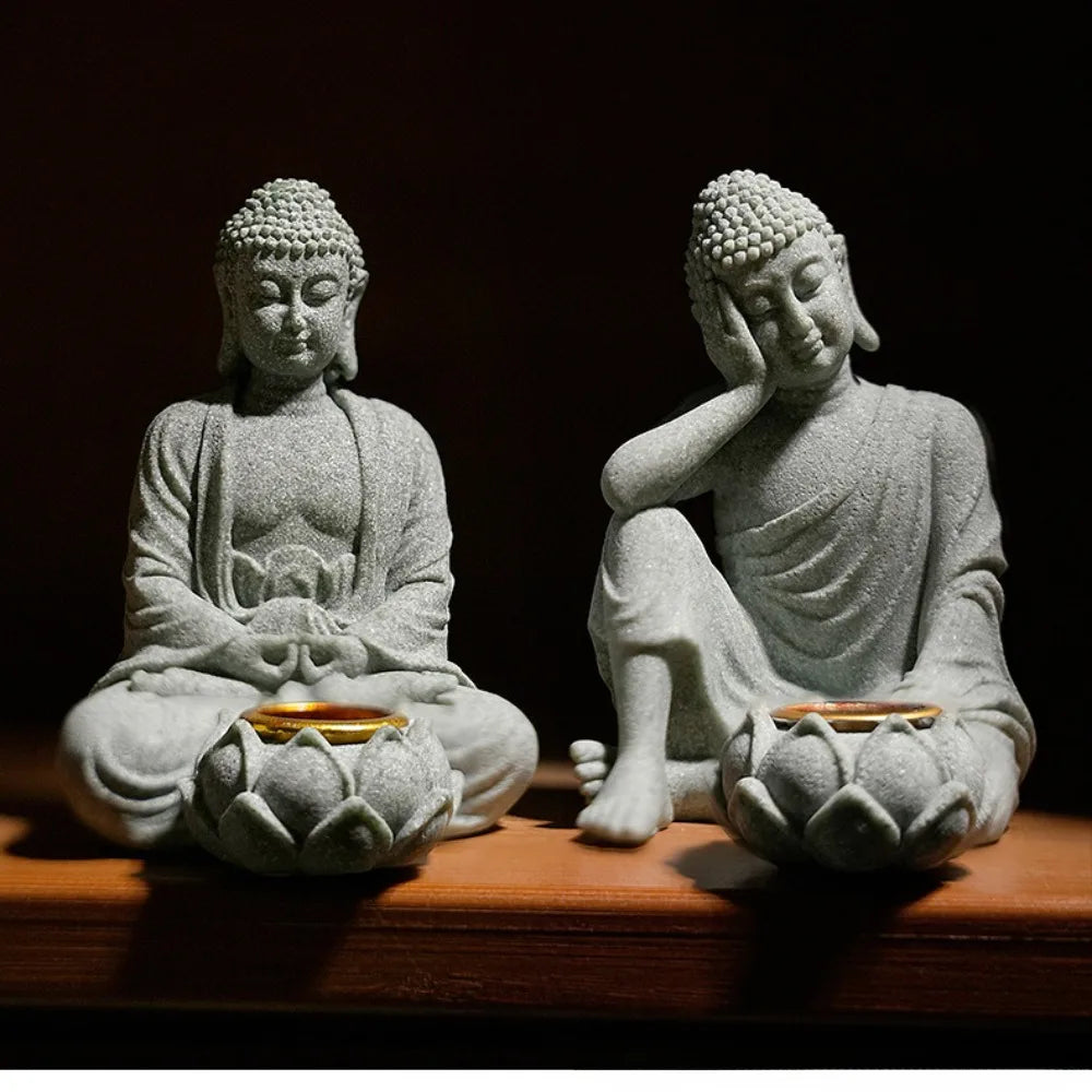 Spiritual Abacus Zen Buddha Incense & Tealight Holder – Garden & Home Meditation Decor for Desk, Porch, Patio, or Altar