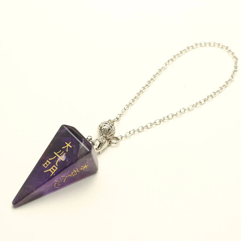 Spiritual Abacus Obsidian Carved Pendulum Pyramid