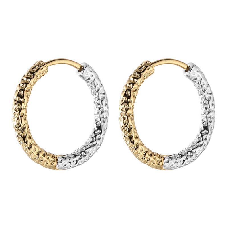 Spiritual Abacus 925 Sterling Silver Gold & Silver Two-Tone Circle Ear Clips for Women