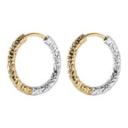 Spiritual Abacus 925 Sterling Silver Gold & Silver Two-Tone Circle Ear Clips for Women
