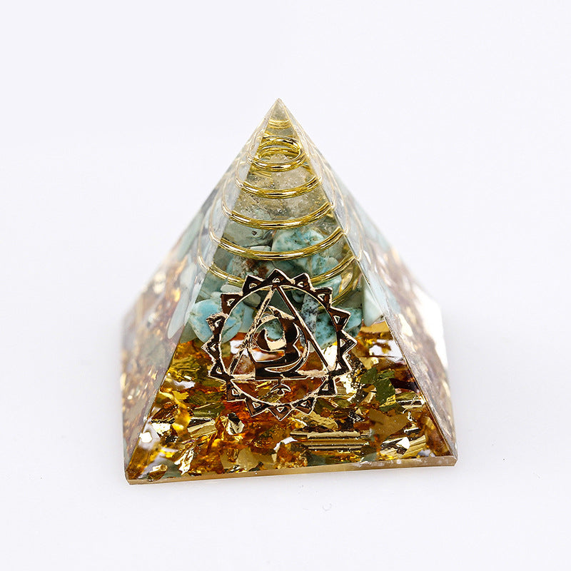 Spiritual Abacus Natural Crystal Gravel Pyramid Epoxy Decoration