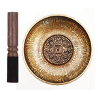 🥣 Nepal Handmade Singing Bowl Set – Buddha Mantra Design