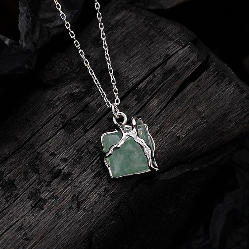 Spiritual Abacus Style Square Bead Green Aventurine Pendant