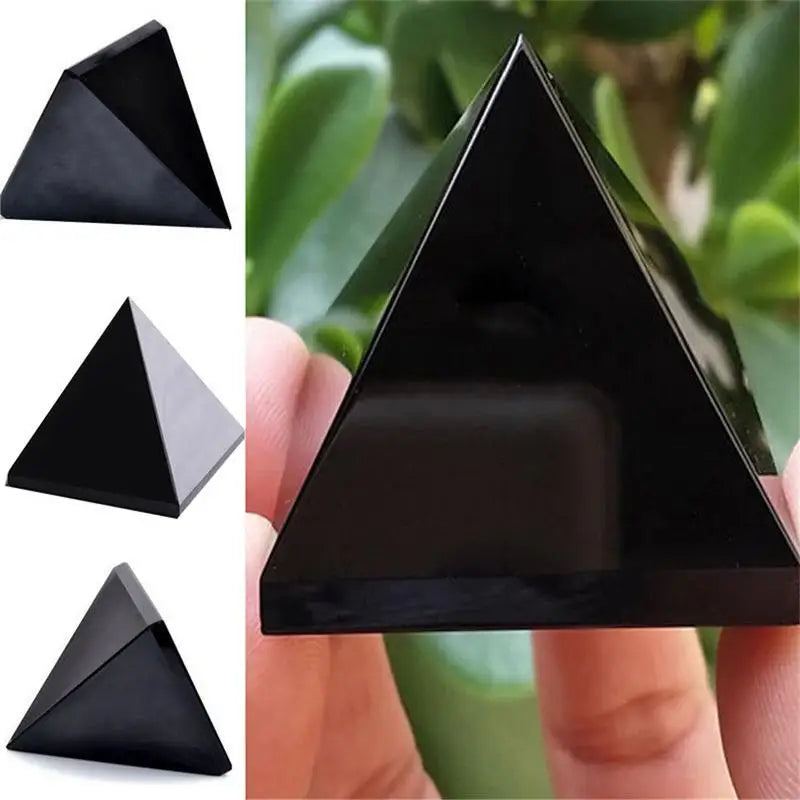 🖤 Spiritual Abacus Black Obsidian Pyramid – Spirit Energy & Protection Crystal for Home