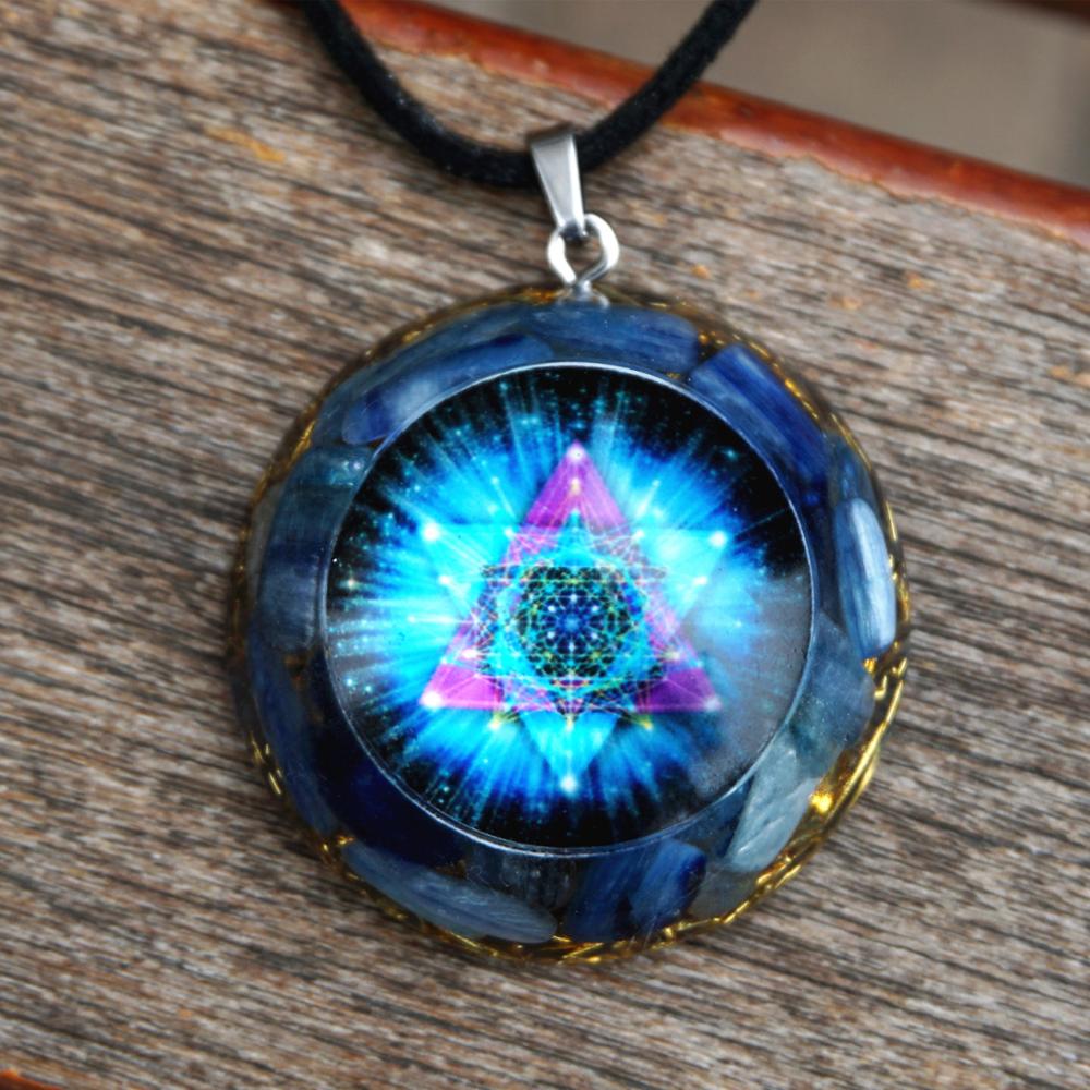 Spiritual Abacus™ Handmade Epoxy Orgone Energy Pendant – Meditation Gemstone Necklace for Balance & Positive Vibes