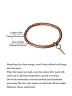 Spiritual Abacus Viking Hammered Copper Bracelet – Hand-Forged Pure Copper Cuff for Men & Women, Retro Oxidized Unisex Jewelry