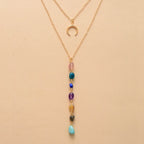 💖 Spiritual Abacus 7-Chakra Heart Pendant Necklace – Gold-Plated Minimalist Spiritual Jewelry
