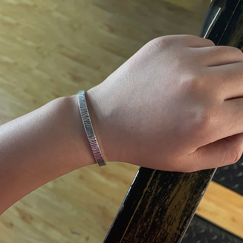 ⚪ Spiritual Abacus 925 Sterling Silver Tin Paper Bracelet – Handmade Retro Minimalist Jewelry for Men & Women