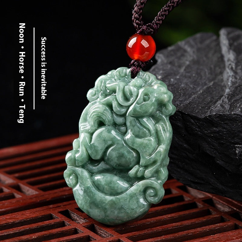 Spiritual Abacus Natural Cargo Jade Chinese Zodiac Pendant Ornaments (12 Signs)