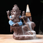 Spiritual Abacus Ganesha Backflow Incense Burner – Ceramic Waterfall Aromatherapy Censer for Zen Decor & Meditation Spaces