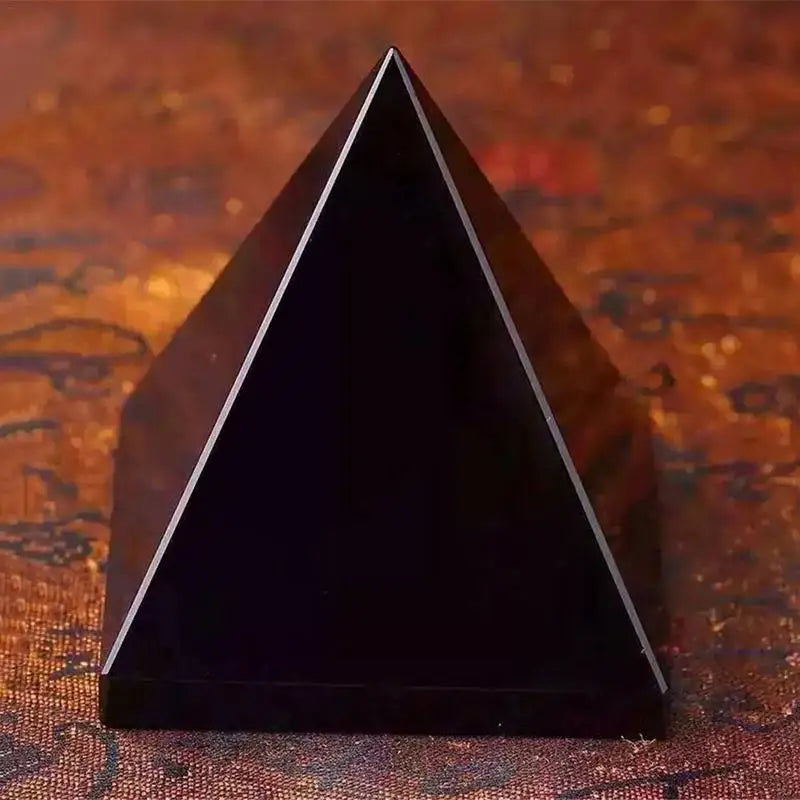 🖤 Spiritual Abacus Black Obsidian Pyramid – Spirit Energy & Protection Crystal for Home